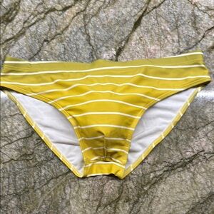Yellow and White Classic Bikini Swim Bottom